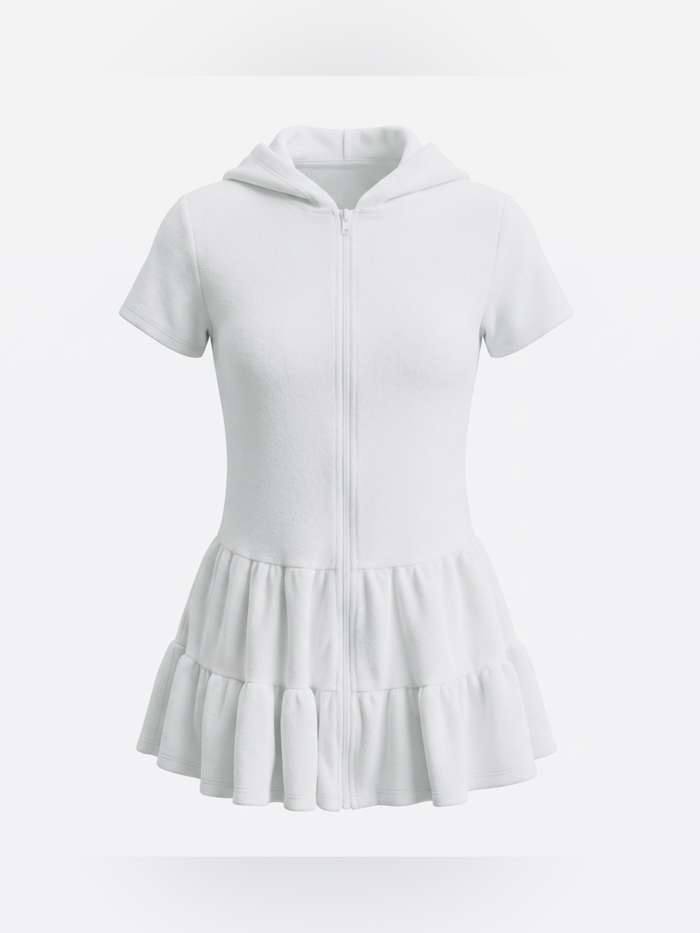 Cat & Jack Girl’s White Hooded Zip Front Swim Coverup - Youth Large, New